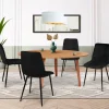 Lot de 4 chaises en velours noir pour salle à manger