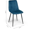 Lot de 4 chaises en velours bleu matelassé