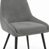 Lot de 6 chaises en velours mix color pastel bleu x2, gris foncé x2, gris clair, rose avec accoudoirs