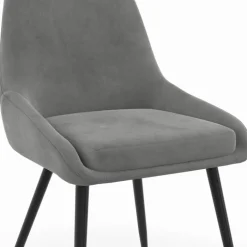 Lot de 6 chaises en velours mix color pastel bleu x2, gris foncé x2, gris clair, rose avec accoudoirs