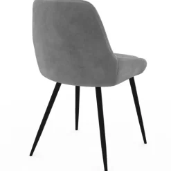 Lot de 6 chaises en velours mix color pastel bleu x2, gris foncé x2, gris clair, rose avec accoudoirs
