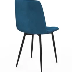 Lot de 8 chaises en velours mix color bleu x3, rose x3, jaune ocre x2