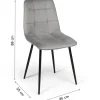 Lot de 4 chaises grises pour salle à manger