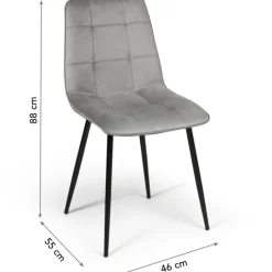 Lot de 4 chaises grises pour salle à manger