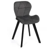 Lot de 4 chaises matelassées velours gris foncé