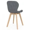 Lot de 4 chaises matelassées en tissus mix color bleu, gris, beige et noir