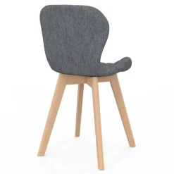 Lot de 4 chaises matelassées en tissus mix color bleu, gris, beige et noir