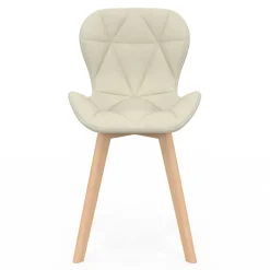 Lot de 4 chaises matelassées en tissus mix color bleu, gris, beige et noir