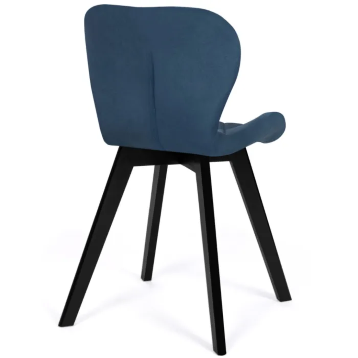Lot de 4 chaises matelassées velours bleu