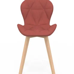 Lot de 4 chaises matelassées gris, terracotta et beige x2