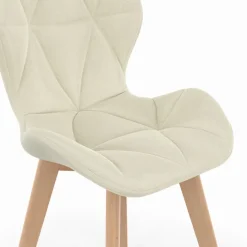 Lot de 4 chaises matelassées gris, terracotta et beige x2