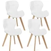 Lot de 4 chaises matelassées blanches