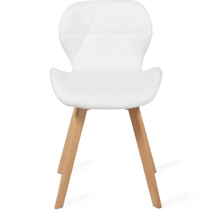 Lot de 4 chaises matelassées blanches