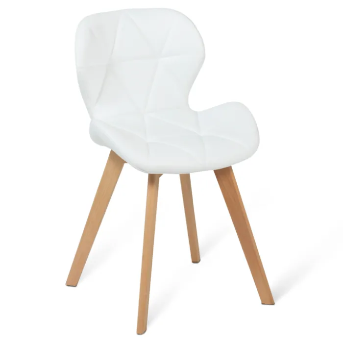 Lot de 4 chaises matelassées blanches