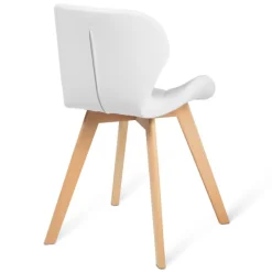 Lot de 4 chaises matelassées blanches