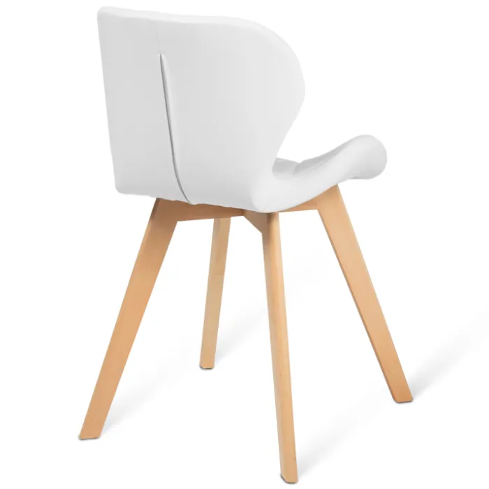 Lot de 4 chaises matelassées blanches