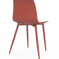Lot de 6 chaises mix color gris foncé x2, terracotta x2, beige x2 pieds en métal