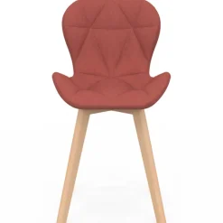Lot de 6 chaises modernes avec assises matelassées en gris, terracotta et beige