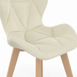 Lot de 6 chaises modernes avec assises matelassées en gris, terracotta et beige