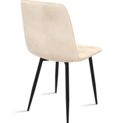 Lot de 8 chaises modernes en velours mix color terracotta x3, gris foncé x2, et beige x3 pieds métal noir