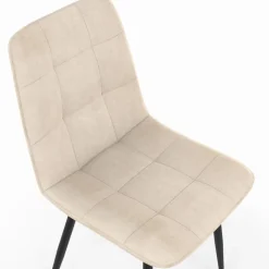 Lot de 8 chaises modernes en velours mix color terracotta x3, gris foncé x2, et beige x3 pieds métal noir