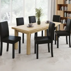 Lot de 6 chaises noires design