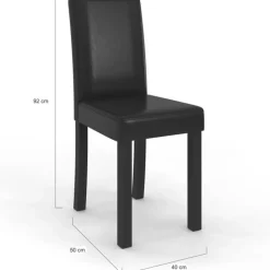 Lot de 6 chaises noires design