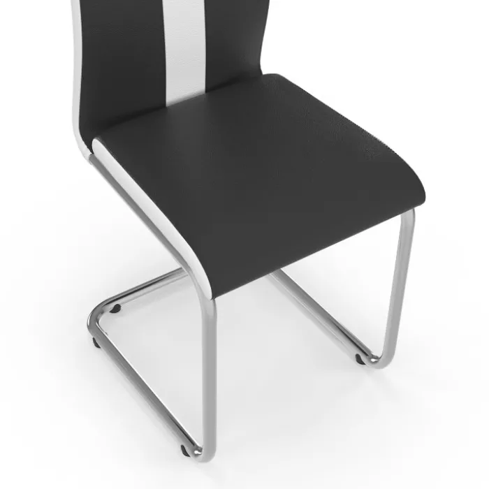 Lot de 4 chaises noires et blanches design