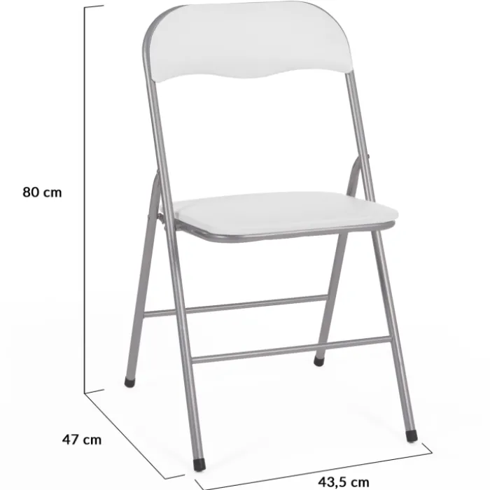 Lot de 6 chaises pliantes blanches d’intérieur