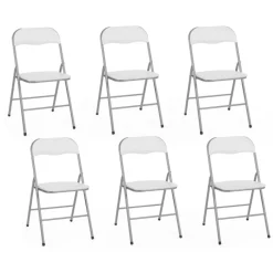 Lot de 6 chaises pliantes blanches d’intérieur