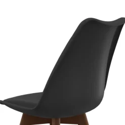 Lot de 6 chaises scandinaves noires avec coussin