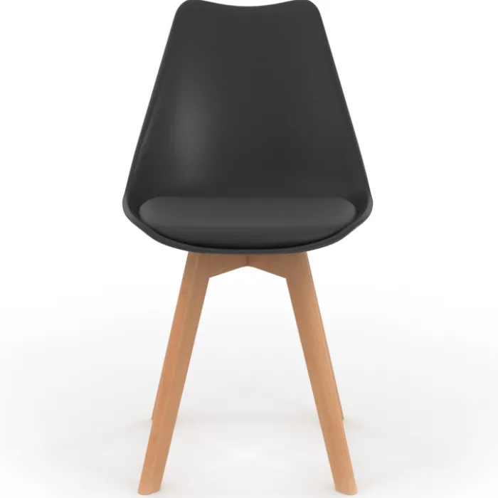 Lot de 4 chaises scandinaves noires