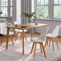 Lot de 4 chaises scandinaves blanches