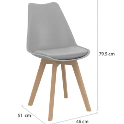 lot de 6 chaises scandinaves gris foncé et gris clair mix color