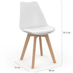 Lot de 6 chaises scandinaves 4 couleurs
