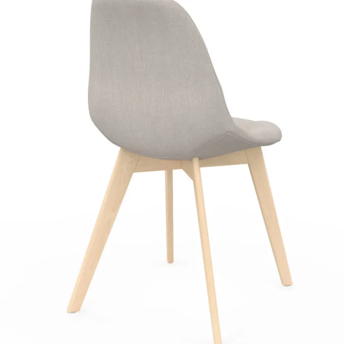 Lot de 6 chaises scandinaves en tissu mix color beige, gris clair, bleu canard et gris foncé