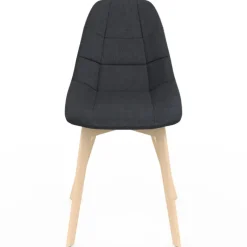 Lot de 6 chaises scandinaves en tissu mix color beige, gris clair, bleu canard et gris foncé
