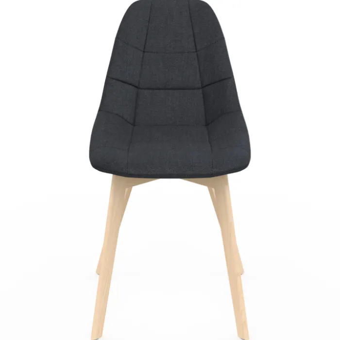 Lot de 6 chaises scandinaves en tissu mix color beige, gris clair, bleu canard et gris foncé