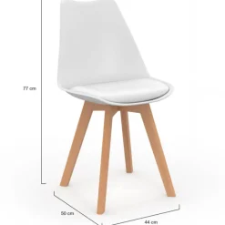 Lot de 6 chaises scandinaves mix color taupe, beige et blanc
