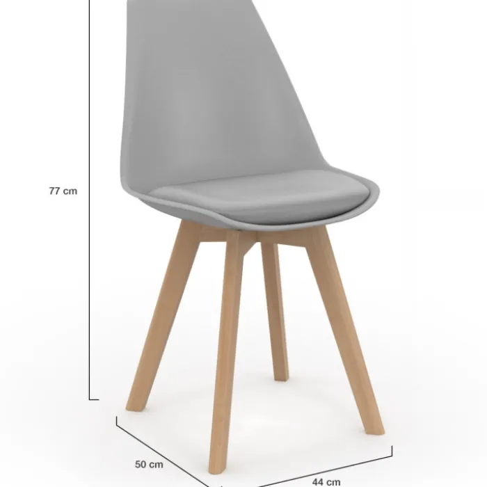 Lot de 6 chaises scandinaves mix color bleues, grises et jaunes