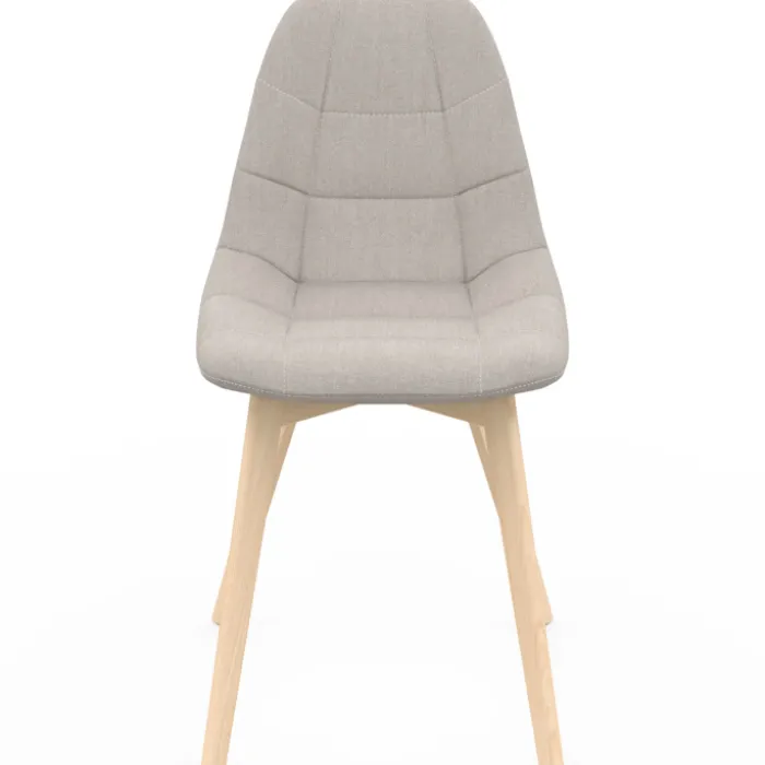 Lot de 6 chaises scandinaves en tissu beige pieds en bois