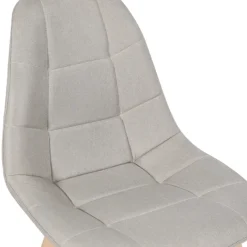 Lot de 6 chaises scandinaves en tissu beige pieds en bois