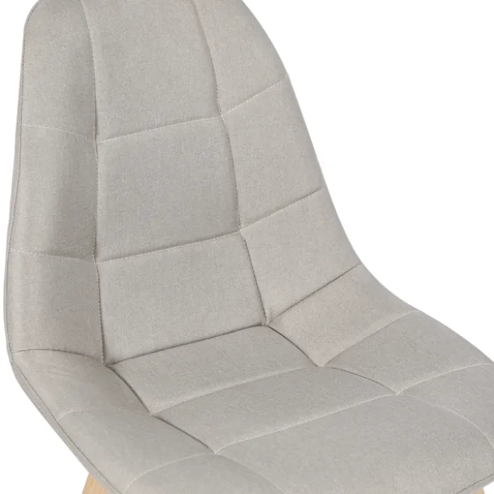 Lot de 6 chaises scandinaves en tissu beige pieds en bois