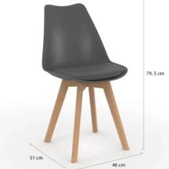 Lot de 6 chaises scandinaves mix color gris foncé, blanc, noir et velours patchworks