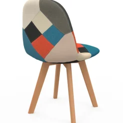 Lot de 2 chaises scandinaves patchworks multicolores