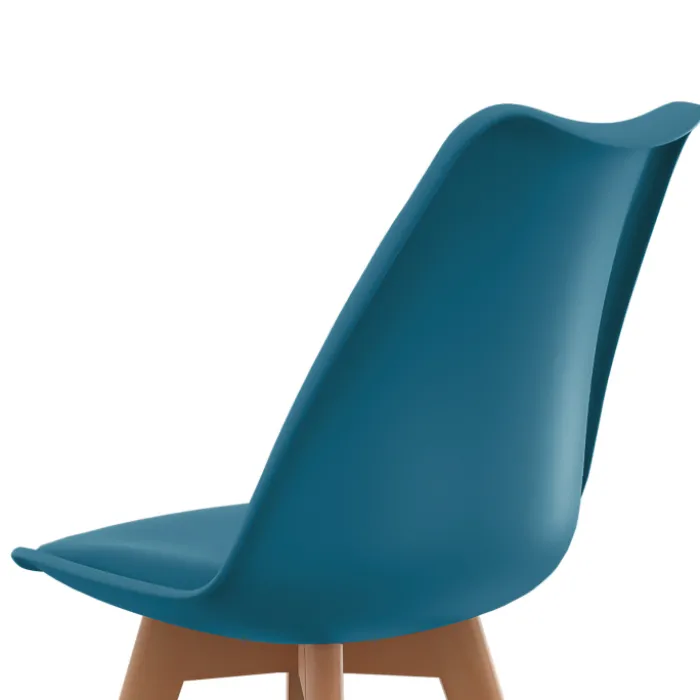 Lot de 4 chaises scandinaves bleu canard