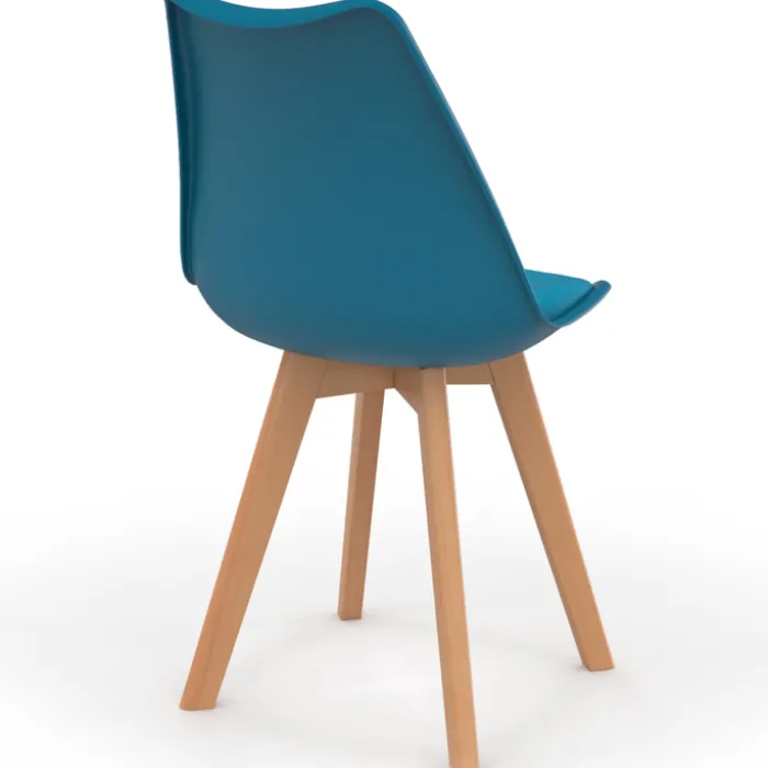 Lot de 4 chaises scandinaves bleu canard