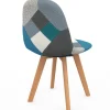 Lot de 2 chaises scandinaves patchworks bleus