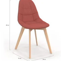 Lot de 6 chaises scandinaves mix color gris foncé x2, terracotta x2, beige x2