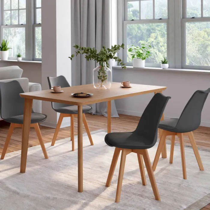 Lot de 4 chaises scandinaves grises